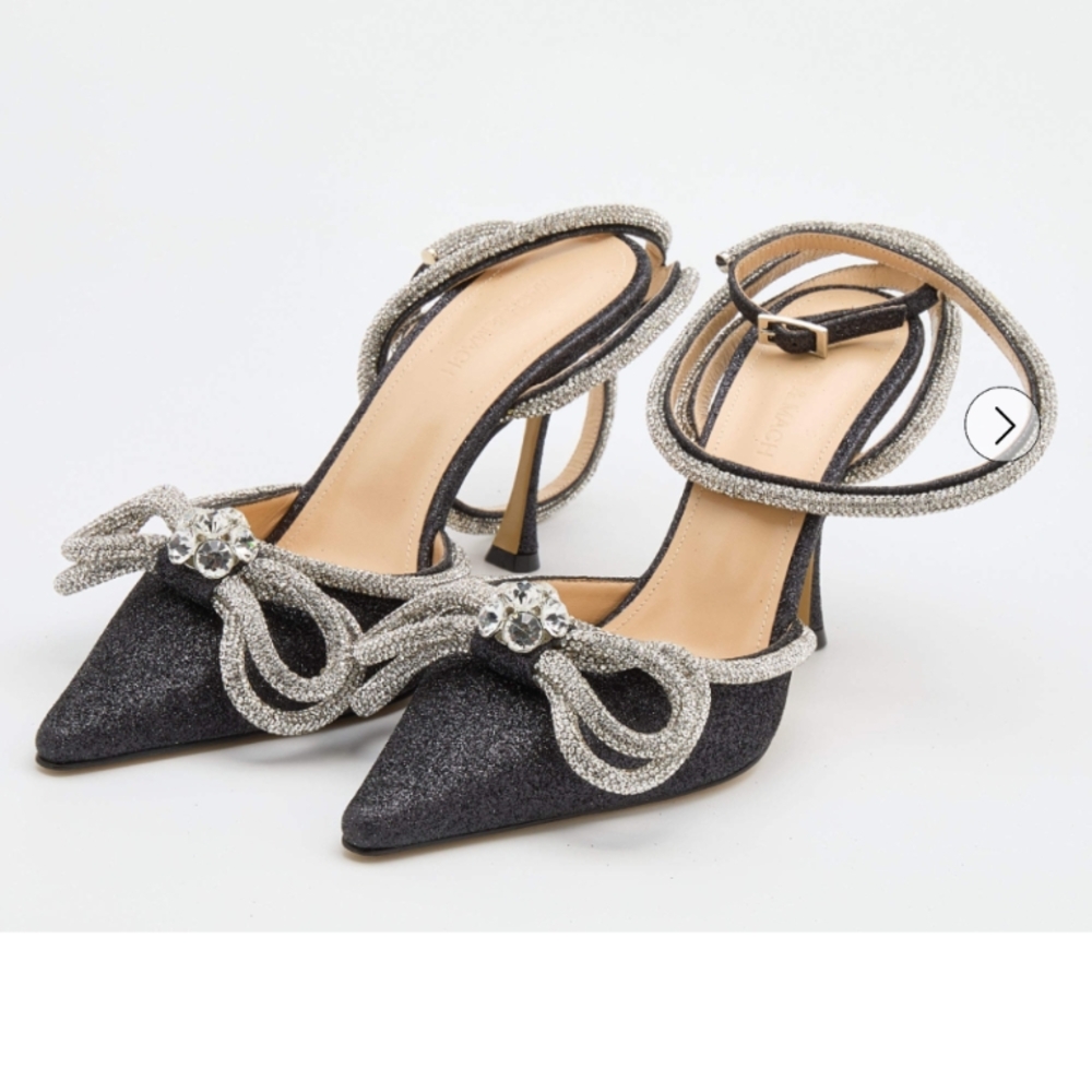 Mach & Mach Black Double Bow Heels